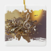 Ornement En Céramique Notes musicales treble clef and fa (Devant)