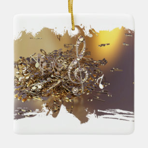 Ornement En Céramique Notes musicales treble clef and fa