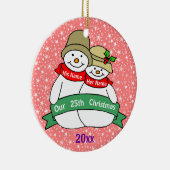 Ornement En Céramique Notre 25ème Noël (Droite)