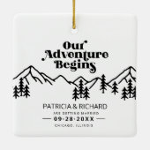 Ornement En Céramique Notre Aventure Commence Un Mariage Extérieur Écono (Dos)