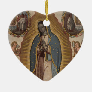 ORNEMENT EN CÉRAMIQUE NOTRE DAME DE GUADALUPE PRIE POUR NOUS