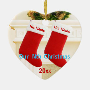 Ornement En Céramique Notre nième Noël