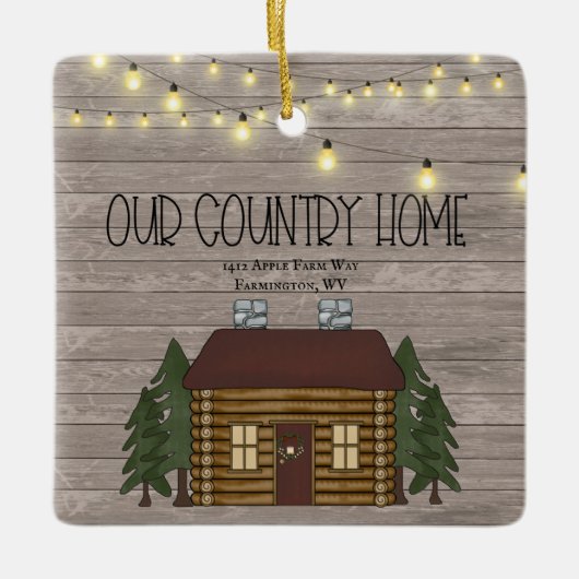 Ornement En Céramique Notre pays Accueil Journal Cabine Votre adresse No (Devant)