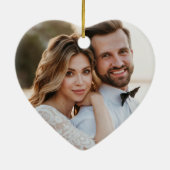Ornement En Céramique Notre Premier Noël Comme M. Et Mme Mariage Photo (Dos)