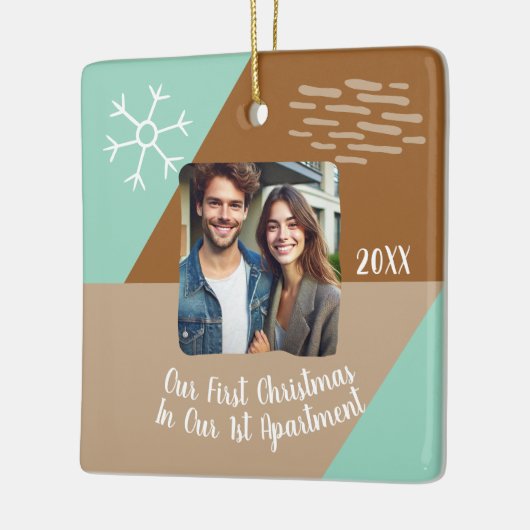 Ornement En Céramique Notre Premier Noël Dans Notre 1Er Appartement Phot (Gauche)