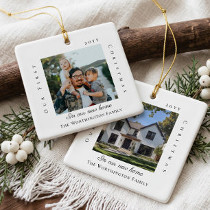 Ornement En Céramique Notre premier Noël dans notre nouvelle maison Phot