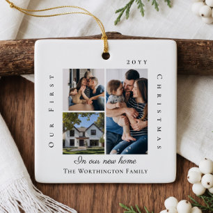 Ornement En Céramique Notre premier Noël dans notre nouvelle maison Phot