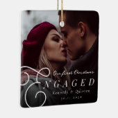 Ornement En Céramique Notre premier Noël de fiançailles classique photo (Droite)