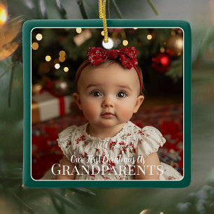 Ornement En Céramique Notre premier Noël en grand-parents