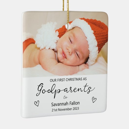 Ornement En Céramique Notre premier Noël en parrain (Droite)