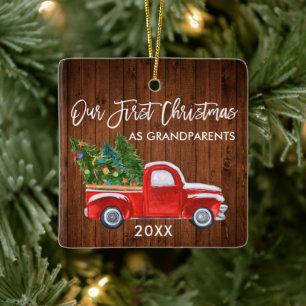 Ornement En Céramique Notre premier Noël en tant que grands-parents Cami