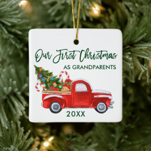 Ornement En Céramique Notre premier Noël en tant que grands-parents Cami