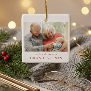 Ornement En Céramique Notre premier Noël en tant que grands-parents Phot
