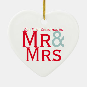 Ornement En Céramique Notre premier Noël en tant que M. et Mme Couples