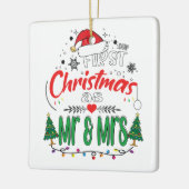 Ornement En Céramique Notre premier Noël en tant que M. et Mme Matching  (Gauche)