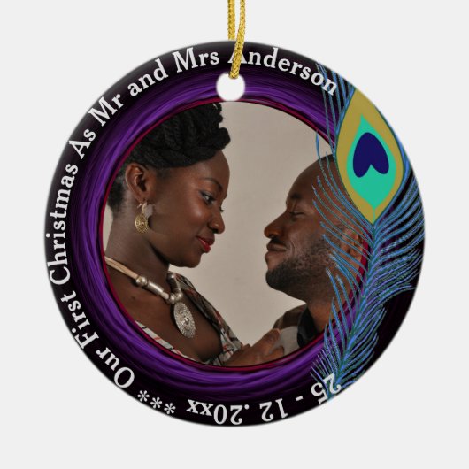 Ornement En Céramique Notre premier Noël en tant que M. et MRS. (Devant)