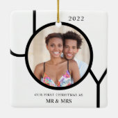 Ornement En Céramique Notre premier Noël en tant que M. & Mme Photo (Dos)