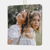 Ornement En Céramique Notre premier Noël en tant que Mme et Mme mariage (Gauche)