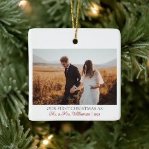 Ornement En Céramique Notre premier Noël en tant que Monsieur et Madame 