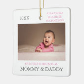 Ornement En Céramique Notre Premier Noël En Tant Que Parents (Gauche)