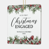 Ornement En Céramique Notre premier Noël engagé Keepsaké (Gauche)