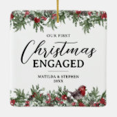 Ornement En Céramique Notre premier Noël engagé Keepsaké (Dos)