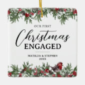 Ornement En Céramique Notre premier Noël engagé Keepsaké (Devant)