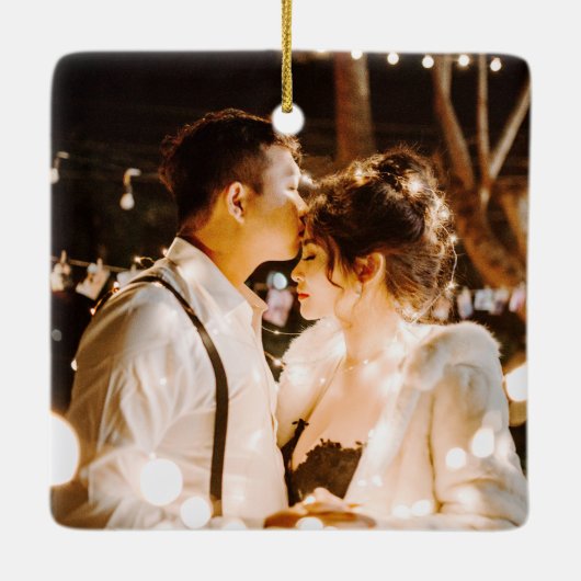 Ornement En Céramique Notre premier Noël engagé Mariage 2024 (Dos)