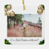 Ornement En Céramique Notre premier Noël Marché Noël (Devant)