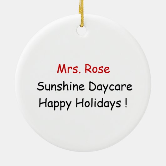 Ornement En Céramique N'oubliez pas d'aimer mon professeur ! (Dos)