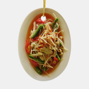 Ornement En Céramique Nourriture laotienne thaïlandaise épicée de salade