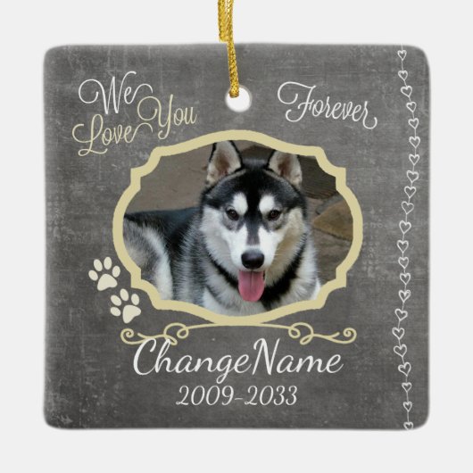 Ornement En Céramique Nous vous aimons poursuivons pour toujours le (Devant)