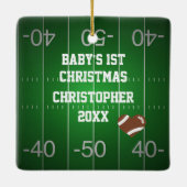Ornement En Céramique NOUVEAU À L'ÉQUIPE - 1er football de Noël pour béb (Dos)