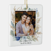 Ornement En Céramique Nouveau marié 1er Noël Mr & Mrs Chic Floral Photo (Droite)