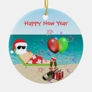 Ornement En Céramique Nouvelles années de Père Noël d'ornement tropic