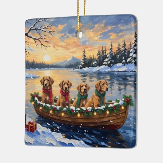 Ornement En Céramique Nova Scotia Duck Tolling Retriever Christmas Boat (Gauche)