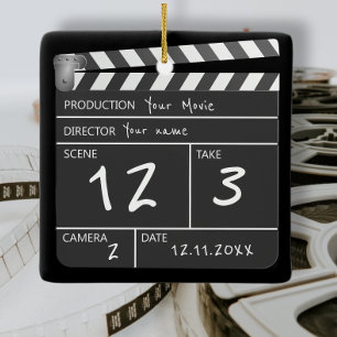 Ornement En Céramique Novelité Personnalisé Clapperboard de film personn