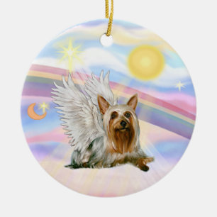 Ornement En Céramique Nuages - Ange Silky Terrier