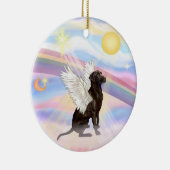 Ornement En Céramique Nuages - Angel du Labrador (chocolat) (Droite)