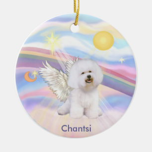 Ornement En Céramique Nuages - Bichon Frise Ange Chantsi