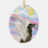 Ornement En Céramique Nuages - Brindle Greyhound (Droite)