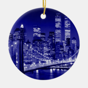 Ornement En Céramique Nuit bleue à New York