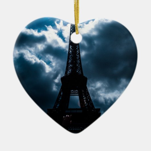 Ornement En Céramique Nuit bleue Tour Eiffel (Devant)