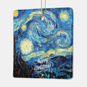 Ornement En Céramique Nuit Van Gogh-Starry, Joyeux Noël, (Gauche)