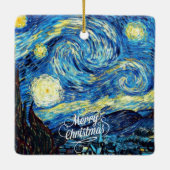Ornement En Céramique Nuit Van Gogh-Starry, Joyeux Noël, (Dos)