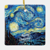 Ornement En Céramique Nuit Van Gogh-Starry, Joyeux Noël, (Devant)