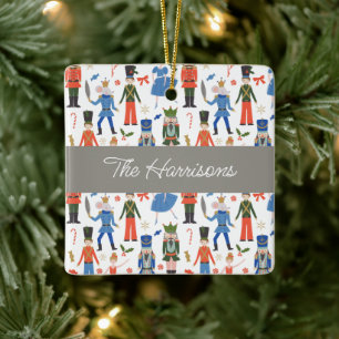 Ornement En Céramique Nutcracker mignon Noël personnalisé