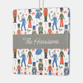 Ornement En Céramique Nutcracker mignon Noël personnalisé (Gauche)