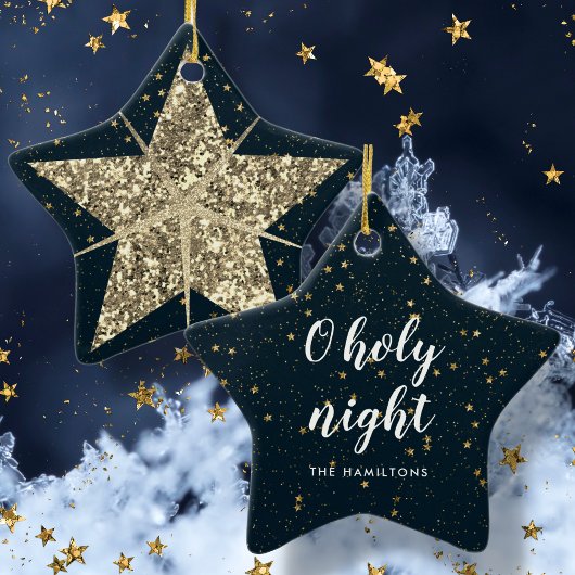 Ornement En Céramique O Holy Night | Les étoiles sont une famille brilla