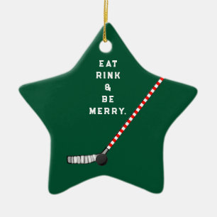 Ornement En Céramique Objet de Noël Collectible de Hockey